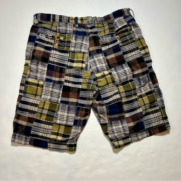 J CREW Men’s Indian Madras Patchwork Plaid Chino Shorts Multicolor Size 32 - Picture 6 of 10